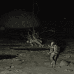 An astronaut was attacked by an alien monster