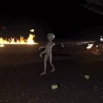 Cosmic Comedy Show: Intoxicated Extraterrestrials Wrestle with Flying a UFO