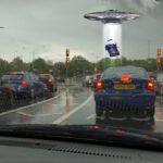 “Recently in the United States, an unidentified flying object ‘UFO’ appeared on the California highway, which sucked a car into the sky.”